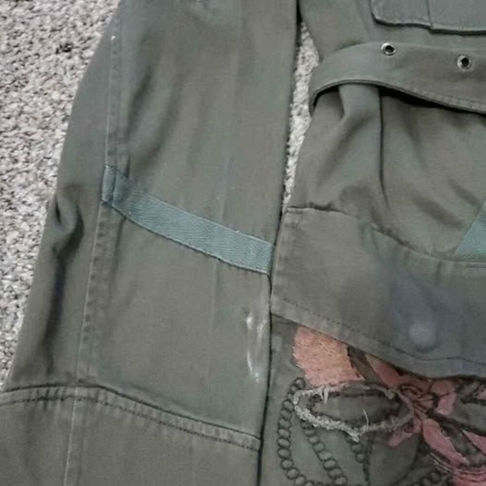 Large Womans Love Stitch army jacket Y2K - Picture 2 of 5